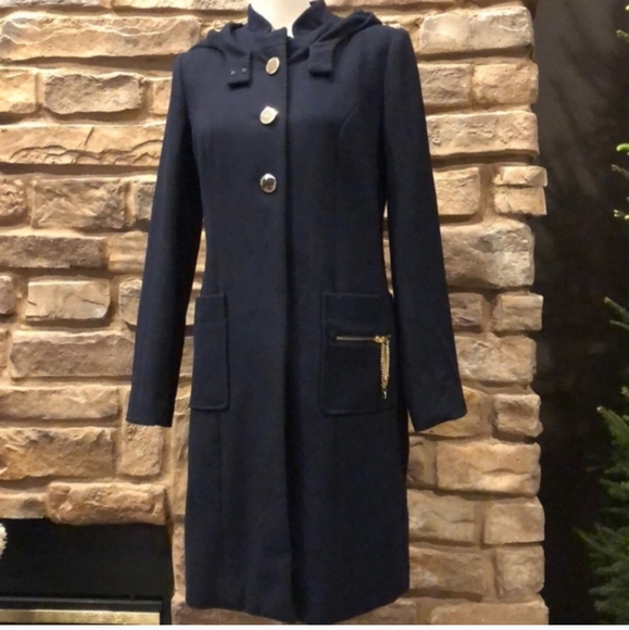 Adrienne Vittadini Wool Coat Gold Hardware New Without Tags Size Small - Picture 1 of 16
